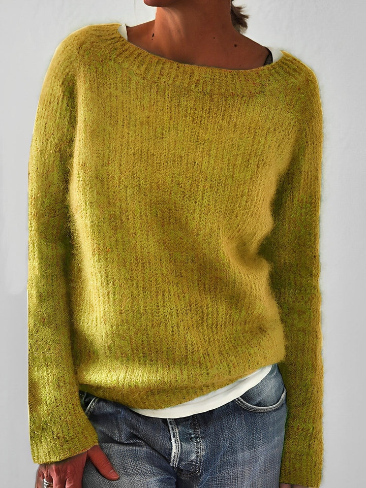 Melissa | Cosy Knit Sweater with Wide Round Neckline