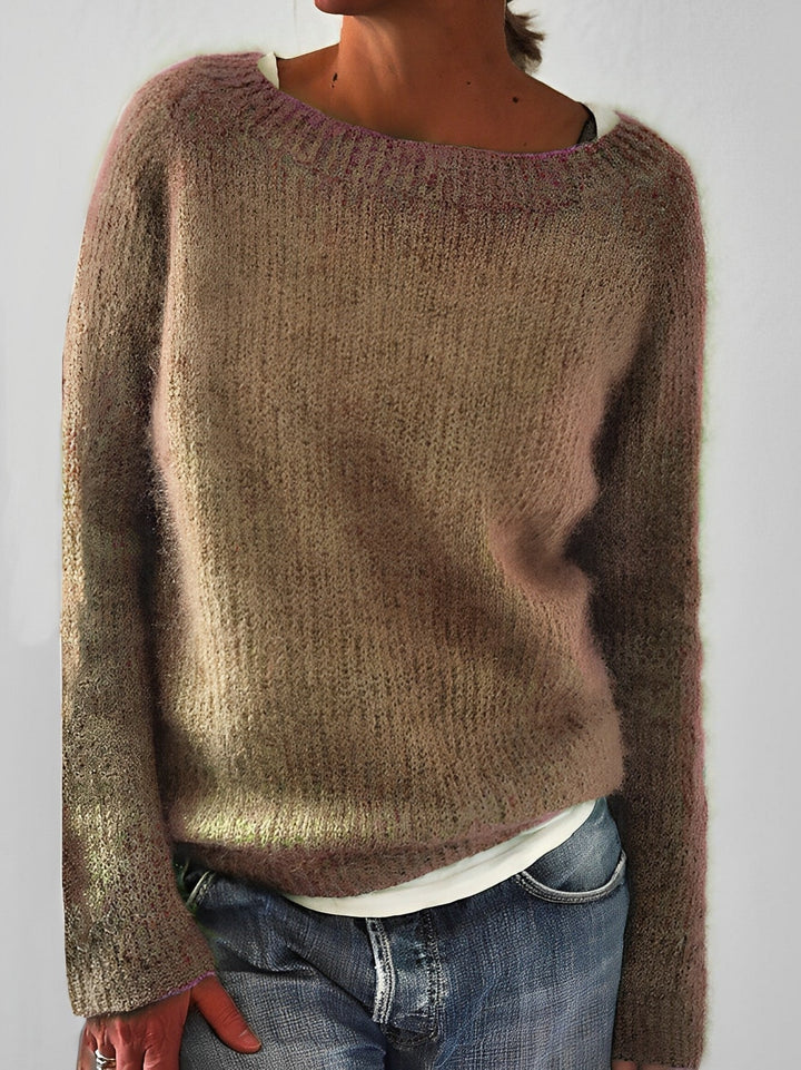 Melissa | Cosy Knit Sweater with Wide Round Neckline