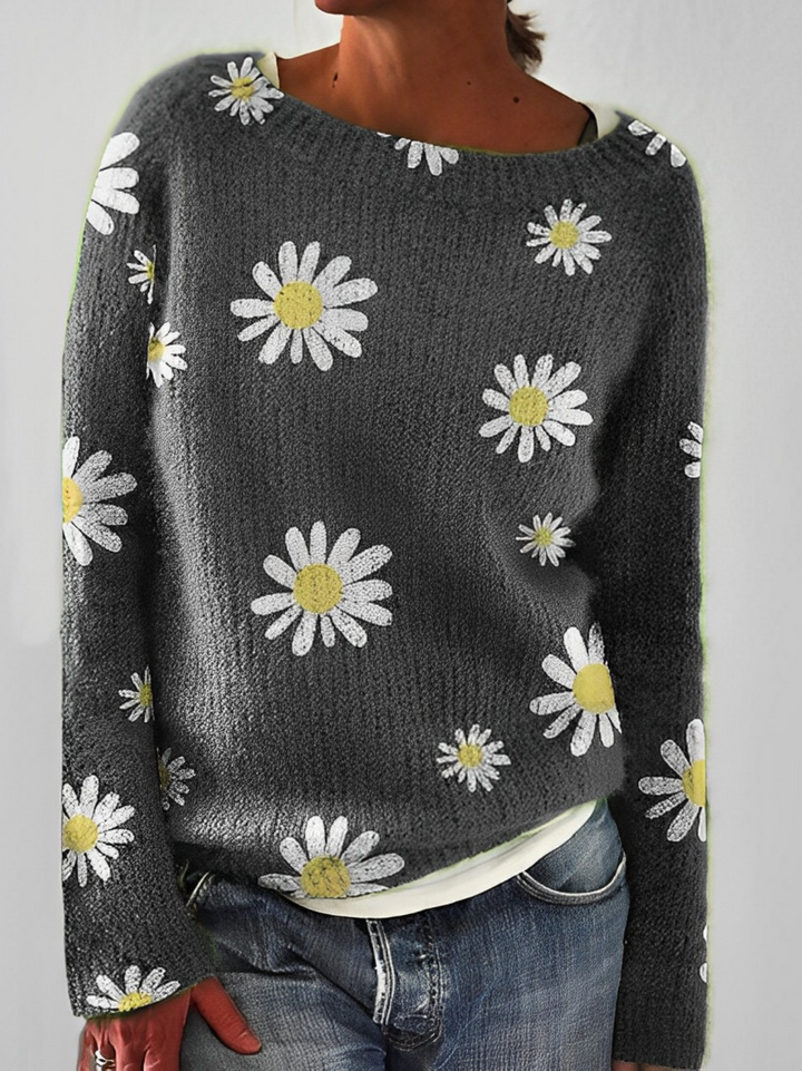 Melissa | Cosy Knit Sweater with Wide Round Neckline