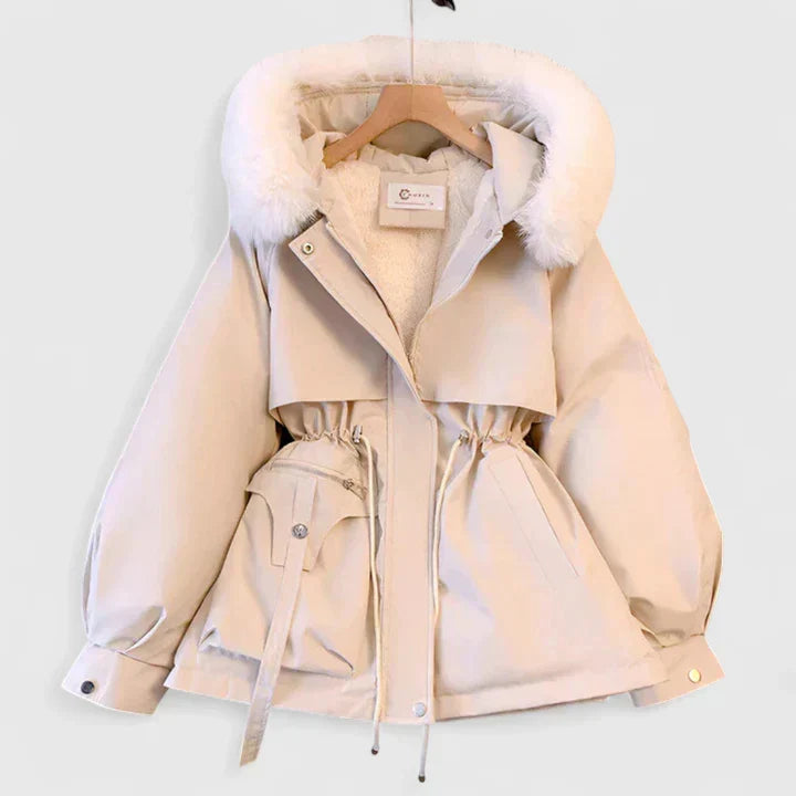 Evie | Women's Hooded Puffer Jacket with Faux Fur Trim