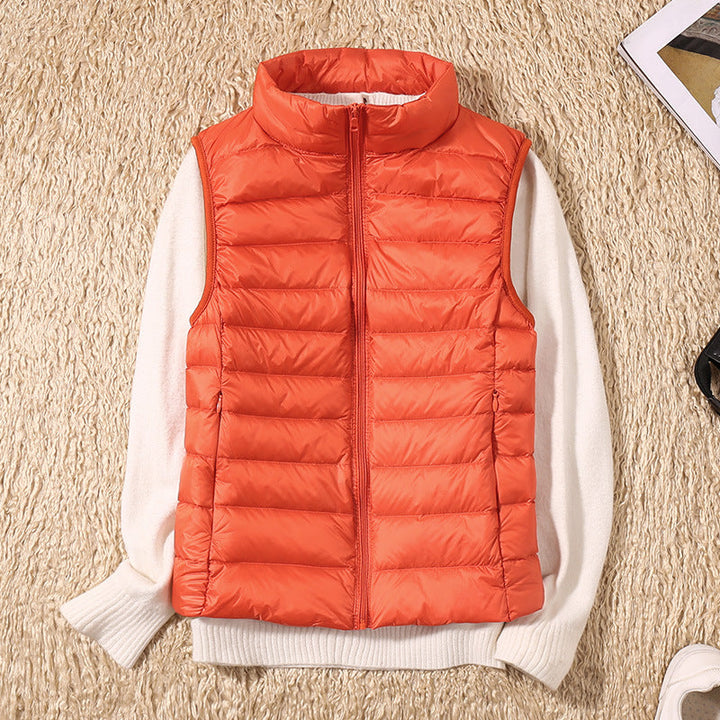 Paloma | Lightweight Quilted Gilet with Stand Collar and Zip Front