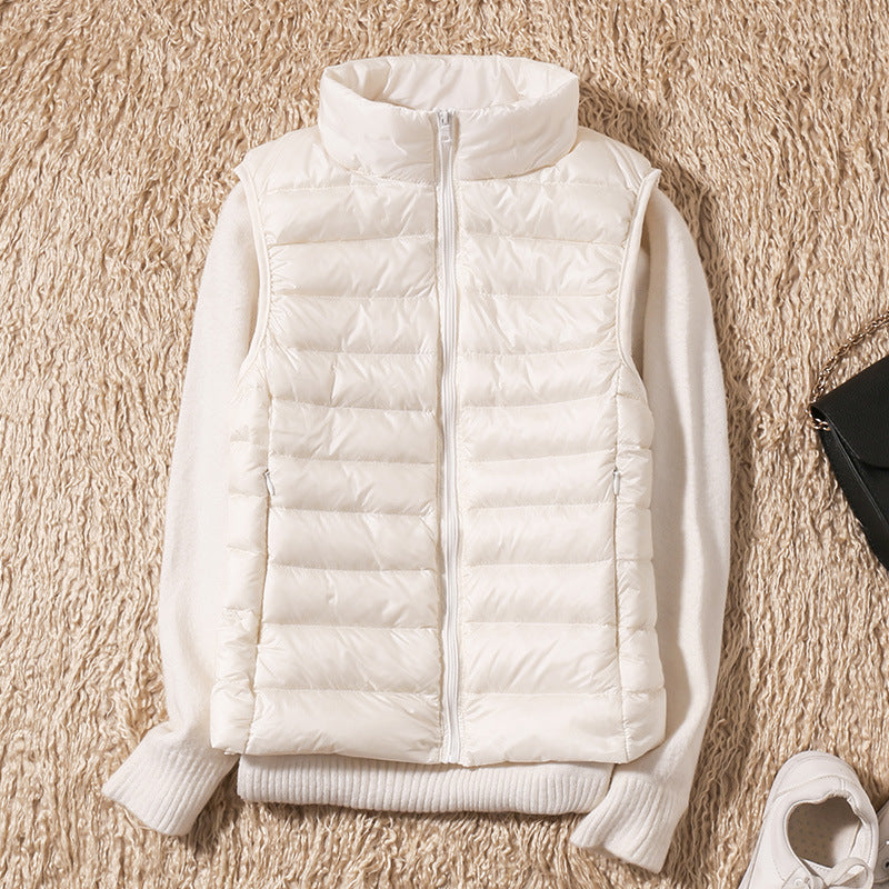 Paloma | Lightweight Quilted Gilet with Stand Collar and Zip Front