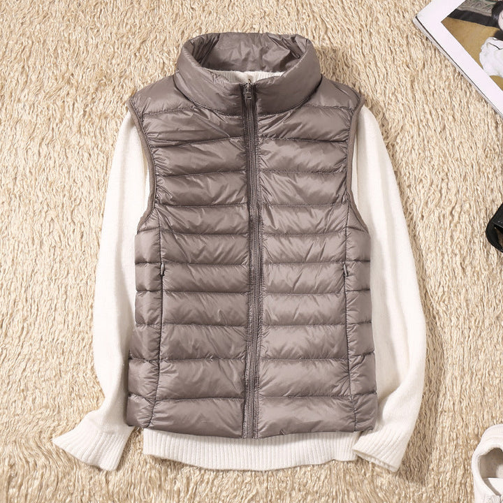 Paloma | Lightweight Quilted Gilet with Stand Collar and Zip Front