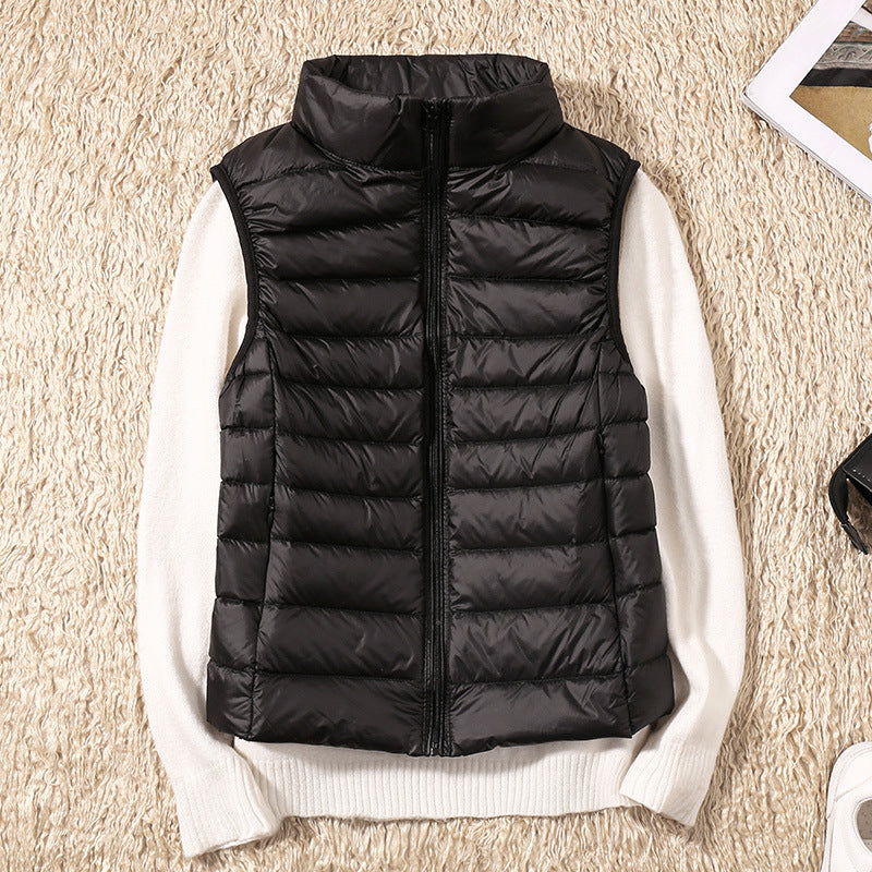 Paloma | Lightweight Quilted Gilet with Stand Collar and Zip Front