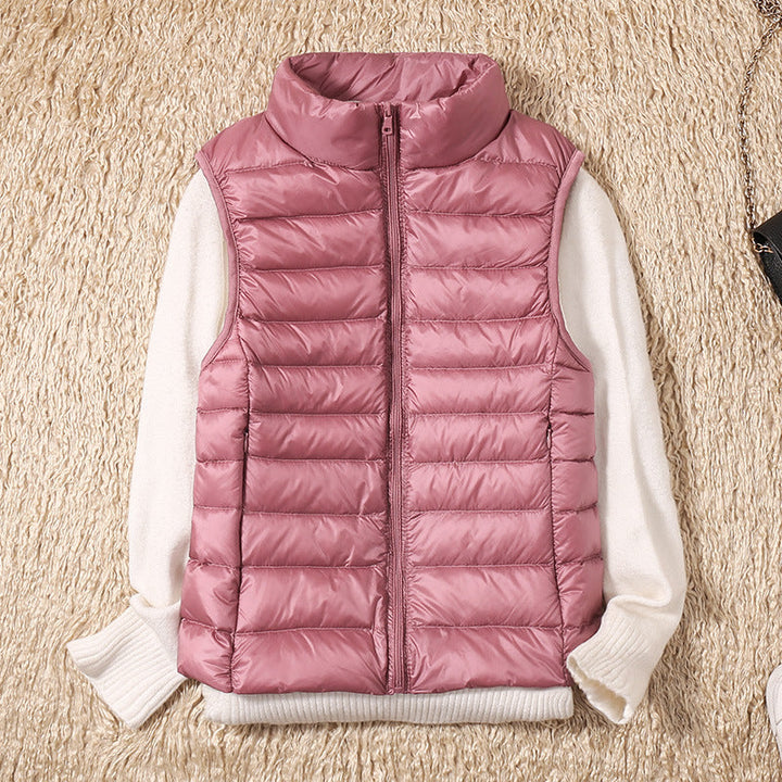 Paloma | Lightweight Quilted Gilet with Stand Collar and Zip Front