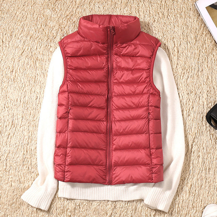 Paloma | Lightweight Quilted Gilet with Stand Collar and Zip Front