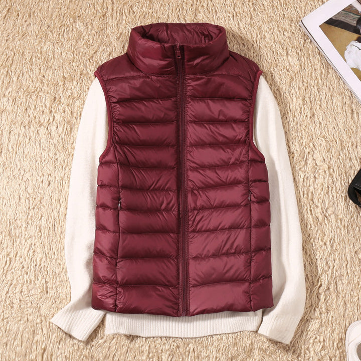 Paloma | Lightweight Quilted Gilet with Stand Collar and Zip Front