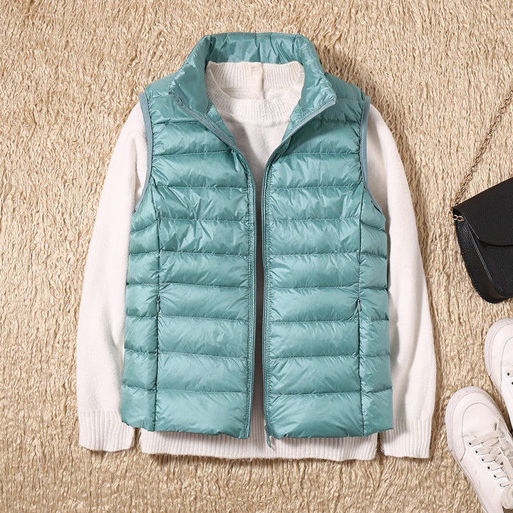 Paloma | Lightweight Quilted Gilet with Stand Collar and Zip Front