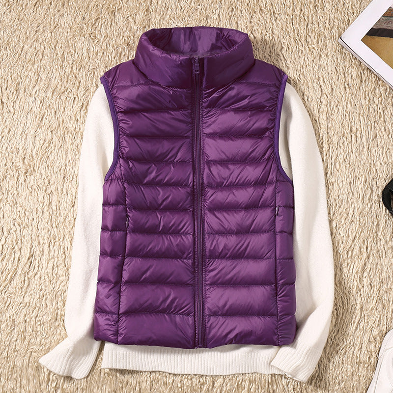 Paloma | Lightweight Quilted Gilet with Stand Collar and Zip Front