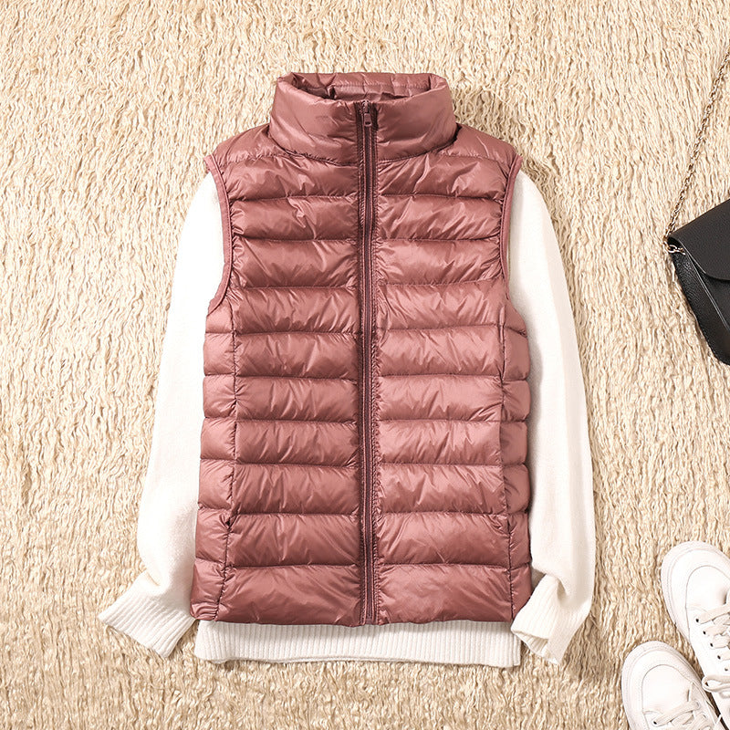 Paloma | Lightweight Quilted Gilet with Stand Collar and Zip Front