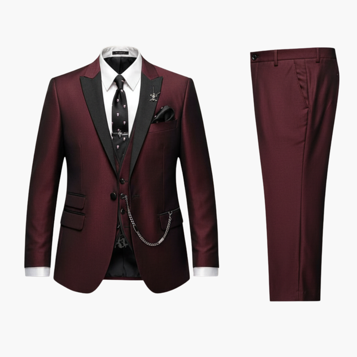 Stefano | Men’s Three-Piece Suit with Lapels and Fastening