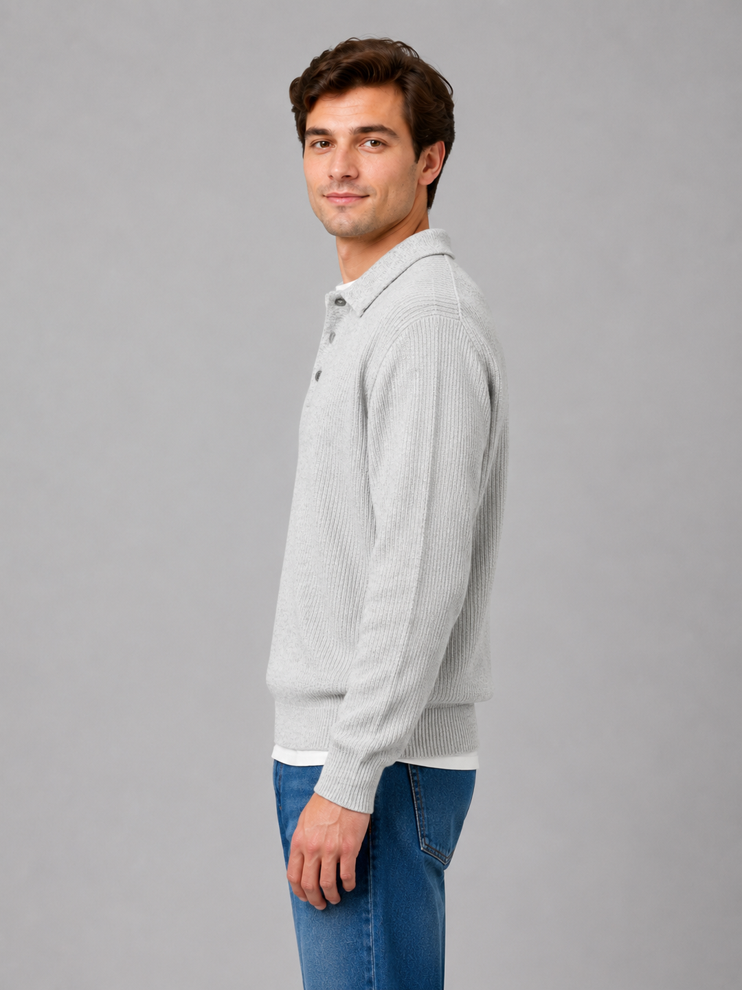 Samuel | Men's Button Polo Knit Jumper