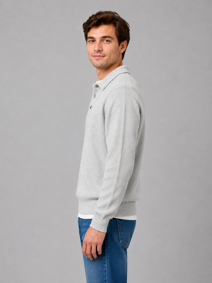 Samuel | Men's Button Polo Knit Jumper