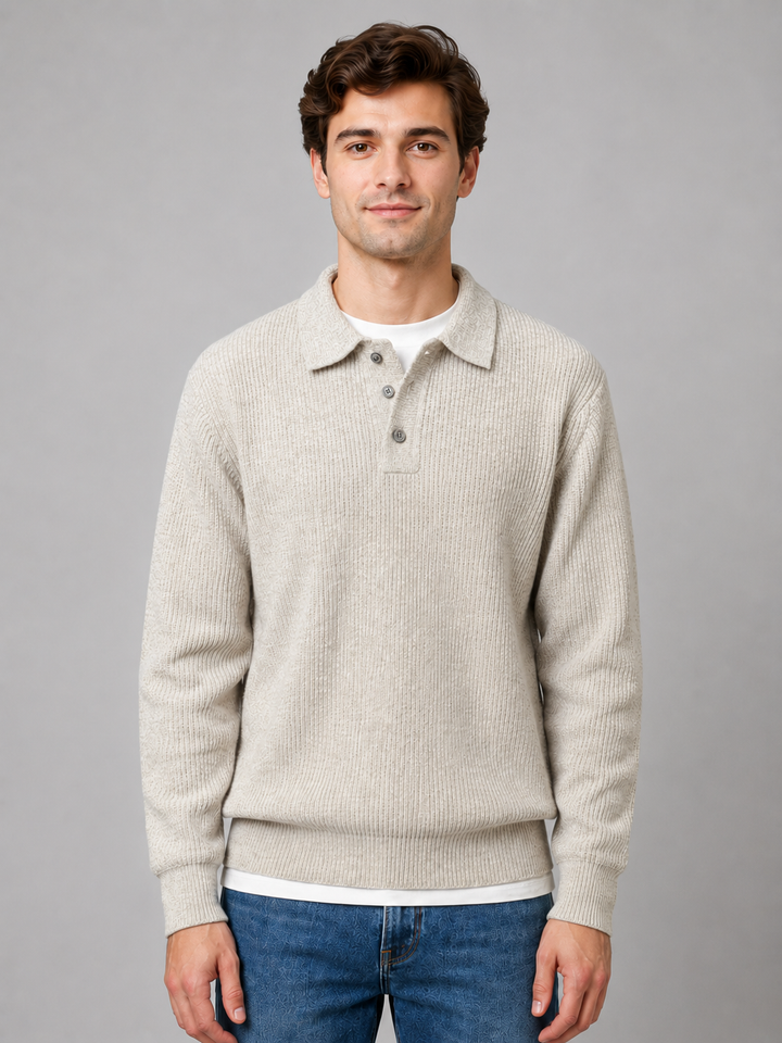 Samuel | Men's Button Polo Knit Jumper