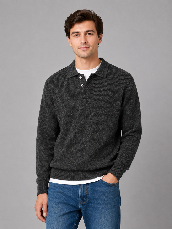 Samuel | Men's Button Polo Knit Jumper