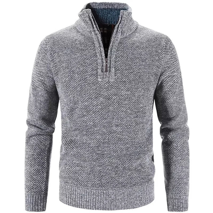Albert | Men's Half-Zip Knit Sweater with Stand Collar