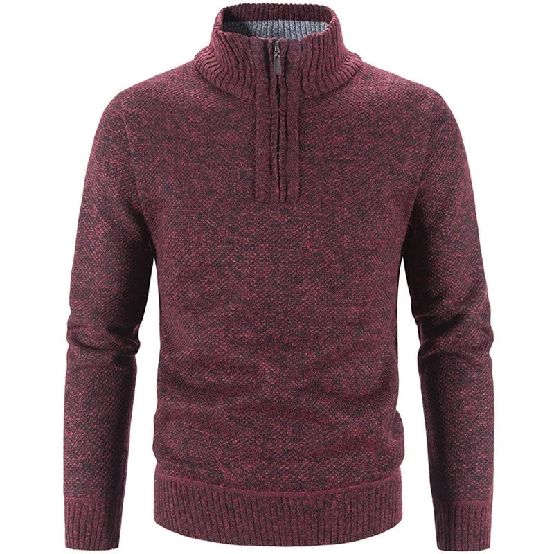 Albert | Men's Half-Zip Knit Sweater with Stand Collar