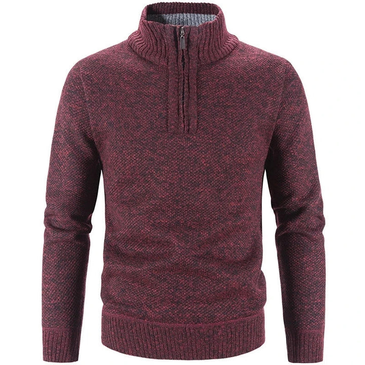Albert | Men's Half-Zip Knit Sweater with Stand Collar