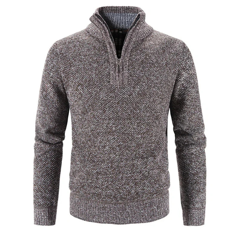 Albert | Men's Half-Zip Knit Sweater with Stand Collar