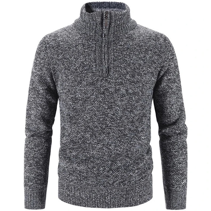 Albert | Men's Half-Zip Knit Sweater with Stand Collar