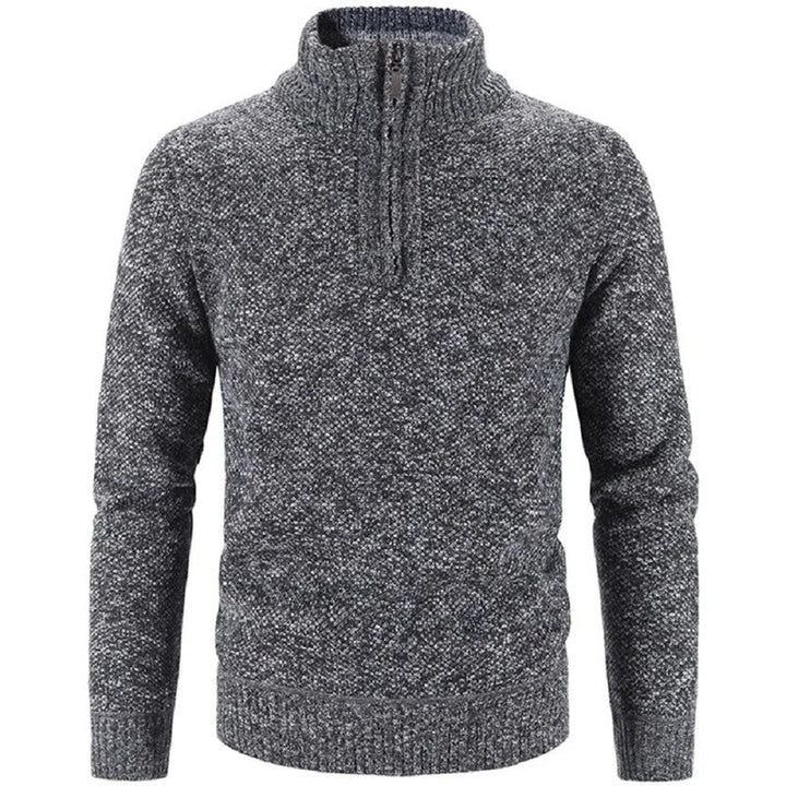 Albert | Men's Half-Zip Knit Sweater with Stand Collar