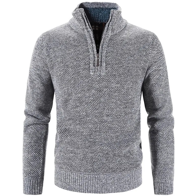 Albert | Men's Half-Zip Knit Sweater with Stand Collar