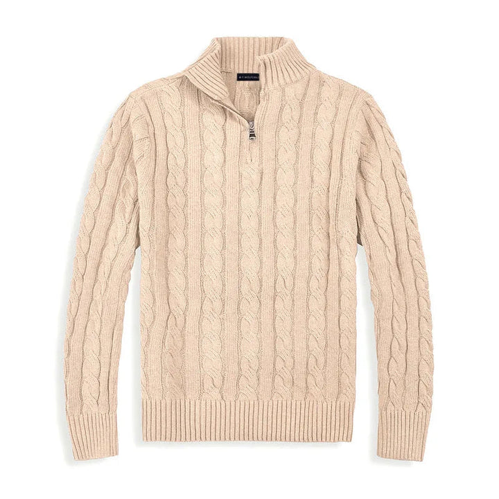 Ernest | Men's Cotton Cable Knit Half-Zip Sweater