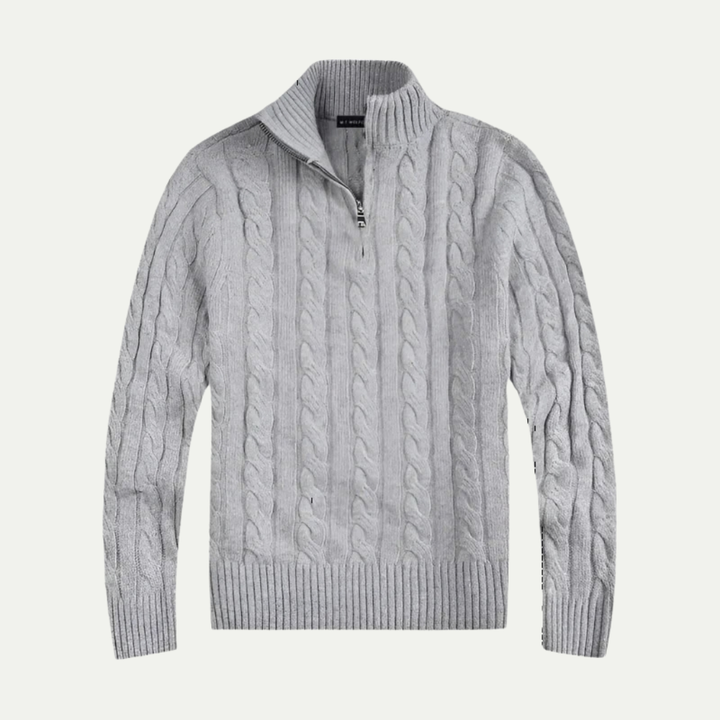 Ernest | Men's Cotton Cable Knit Half-Zip Sweater