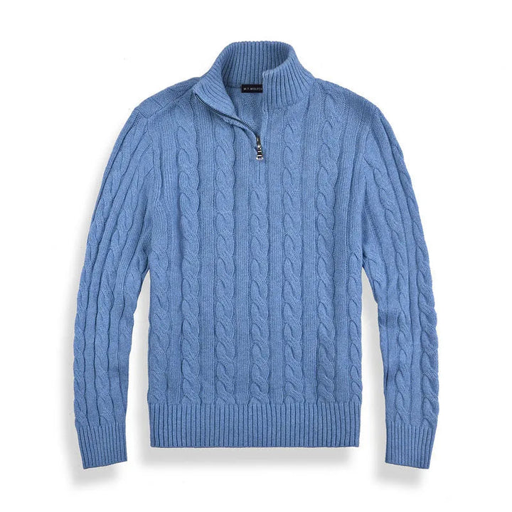 Ernest | Men's Cotton Cable Knit Half-Zip Sweater