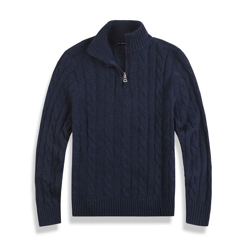 Ernest | Men's Cotton Cable Knit Half-Zip Sweater