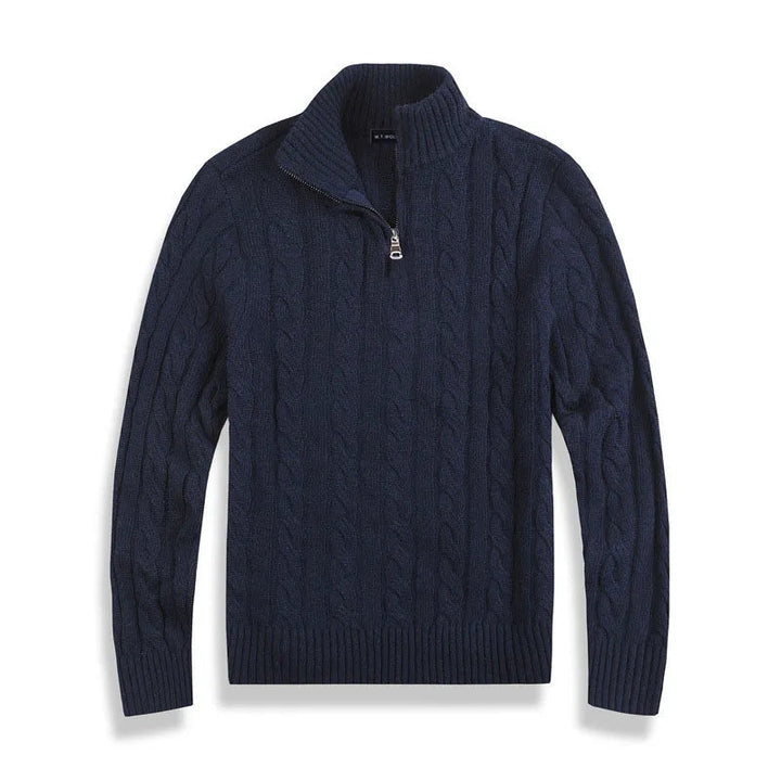 Ernest | Men's Cotton Cable Knit Half-Zip Sweater