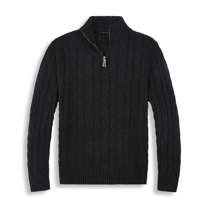 Ernest | Men's Cotton Cable Knit Half-Zip Sweater