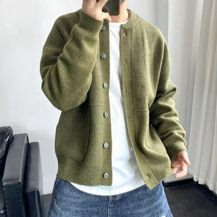 Richard | Men's Button-Up Knit Cardigan with Patch Pockets