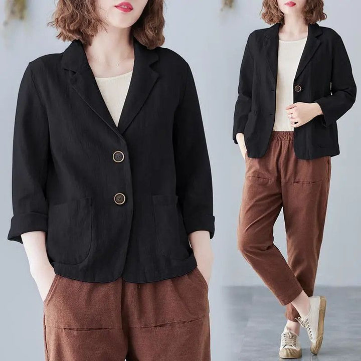 Meinir | Women's Notch Lapel Blazer with Patch Pockets