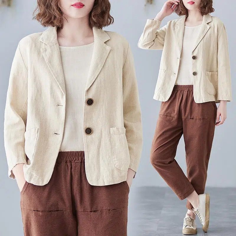 Meinir | Women's Notch Lapel Blazer with Patch Pockets