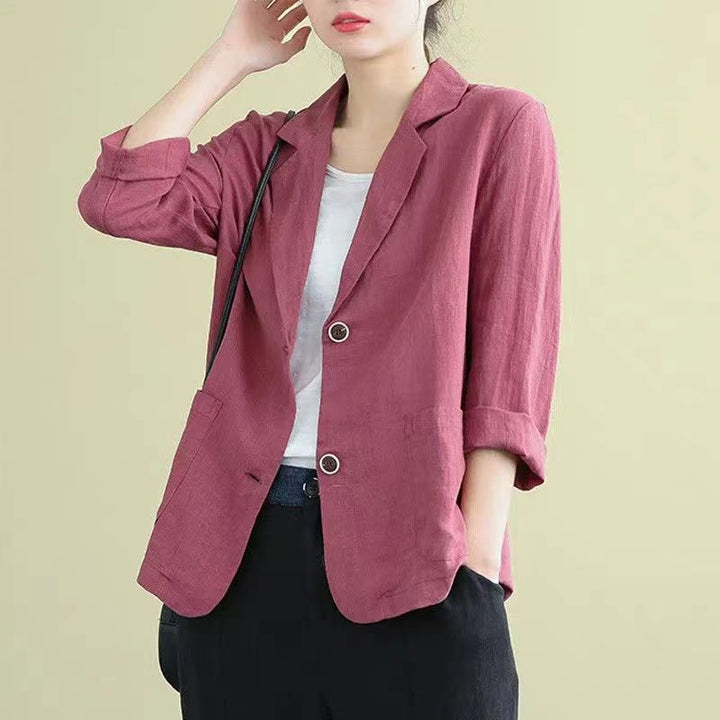 Meinir | Women's Notch Lapel Blazer with Patch Pockets