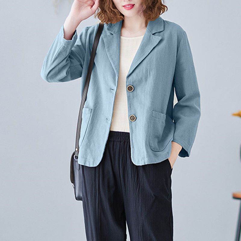Meinir | Women's Notch Lapel Blazer with Patch Pockets
