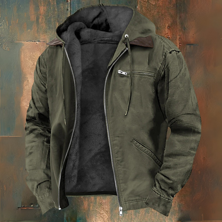 Fernando | Men's Hooded Jacket With Warm Lining and Zip Pockets