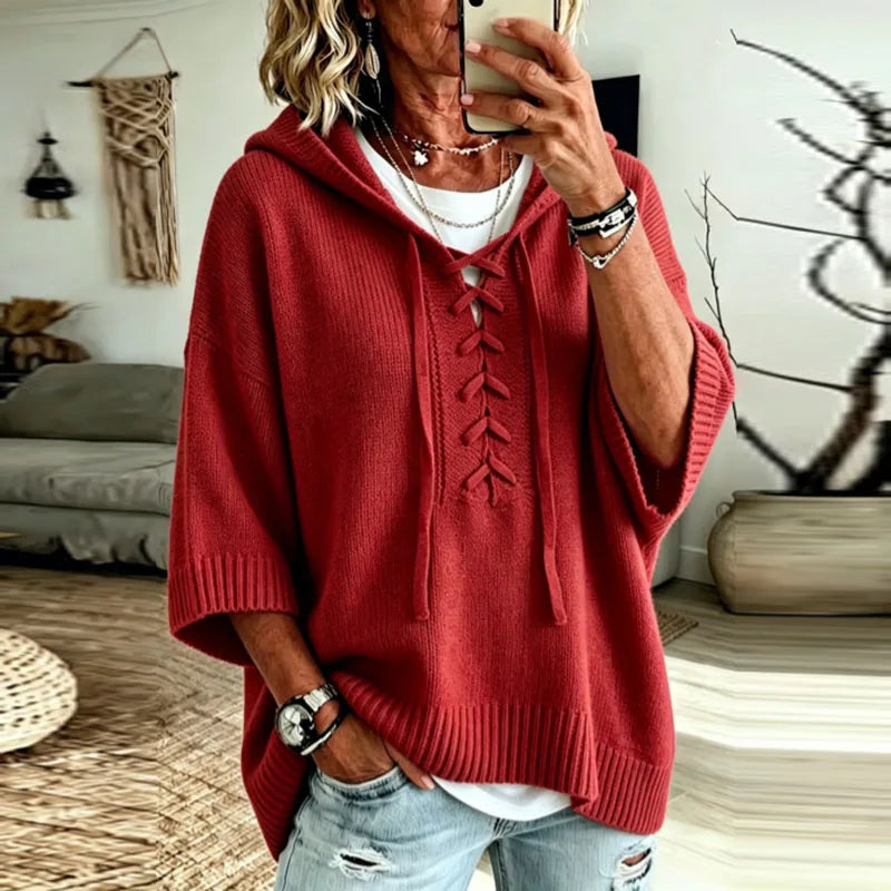 Patricia | Oversized Hooded Knit Sweater