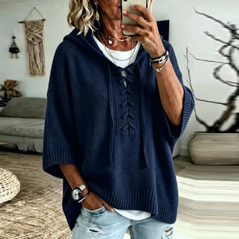 Patricia | Oversized Hooded Knit Sweater