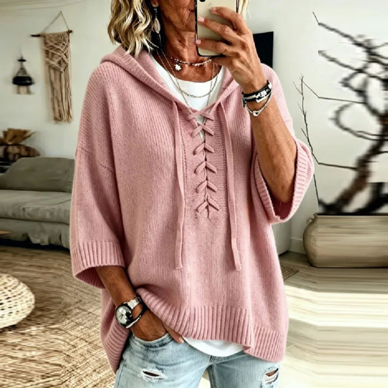 Patricia | Oversized Hooded Knit Sweater
