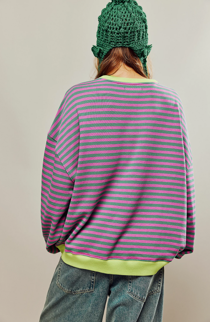 Isobel | Oversized Striped Sweatshirt with Drop Shoulders