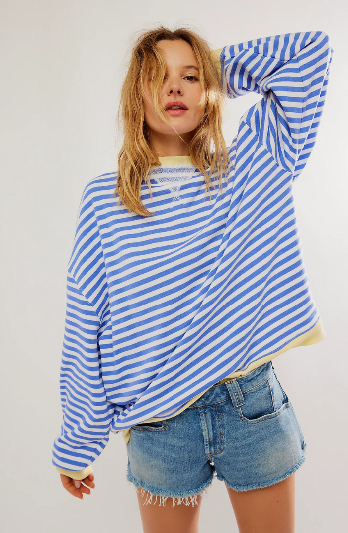 Isobel | Oversized Striped Sweatshirt with Drop Shoulders
