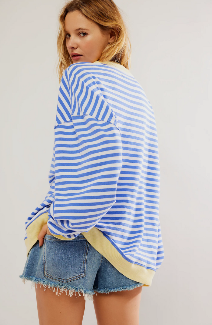 Isobel | Oversized Striped Sweatshirt with Drop Shoulders