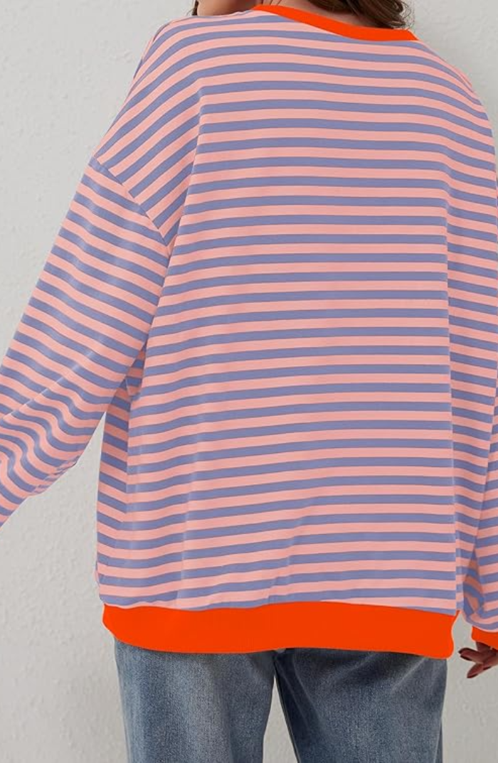 Isobel | Oversized Striped Sweatshirt with Drop Shoulders
