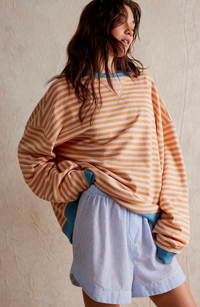 Isobel | Oversized Striped Sweatshirt with Drop Shoulders