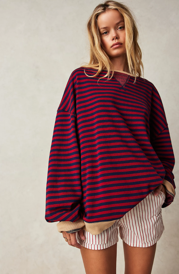 Isobel | Oversized Striped Sweatshirt with Drop Shoulders