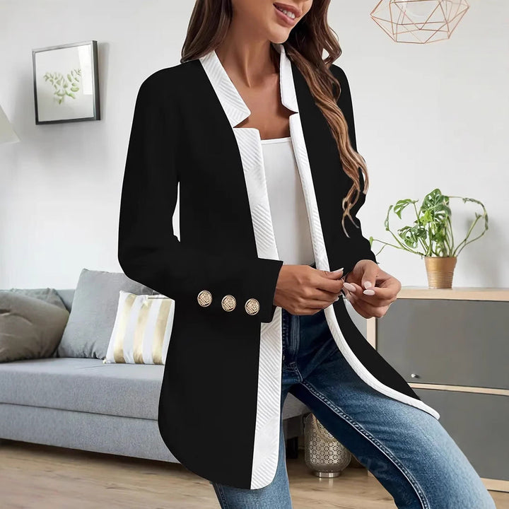 Maxine | Women's Open Front Blazer with Contrast Trim