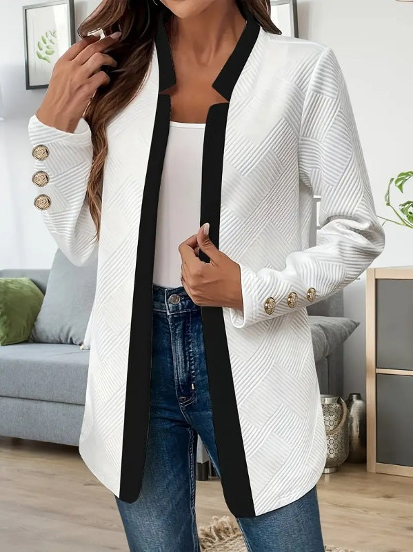 Maxine | Women's Open Front Blazer with Contrast Trim