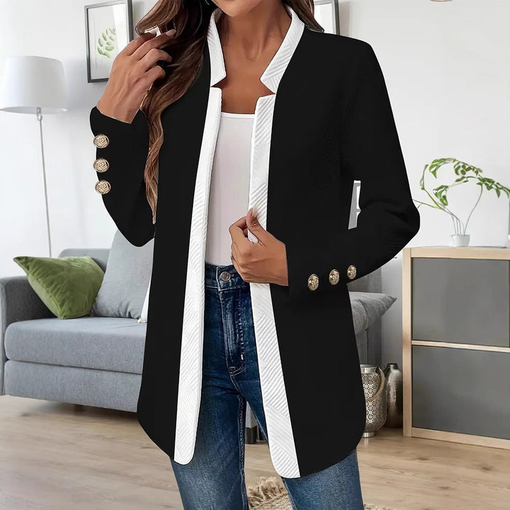 Maxine | Women's Open Front Blazer with Contrast Trim